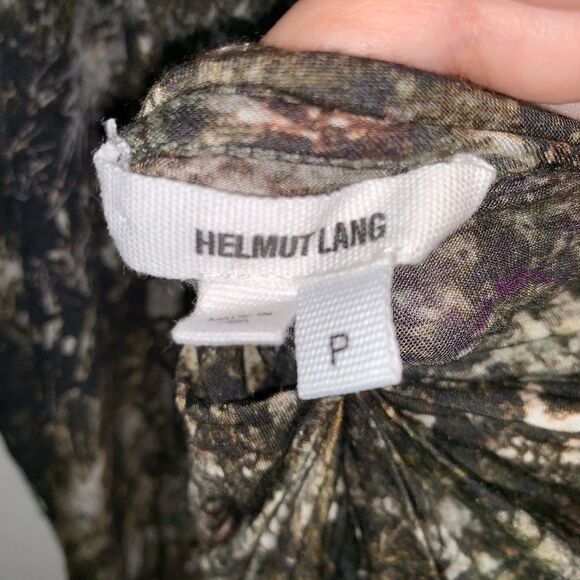 Helmut Lang Gravel Print Jersey Scoop Back Blouse - Picture 6 of 8